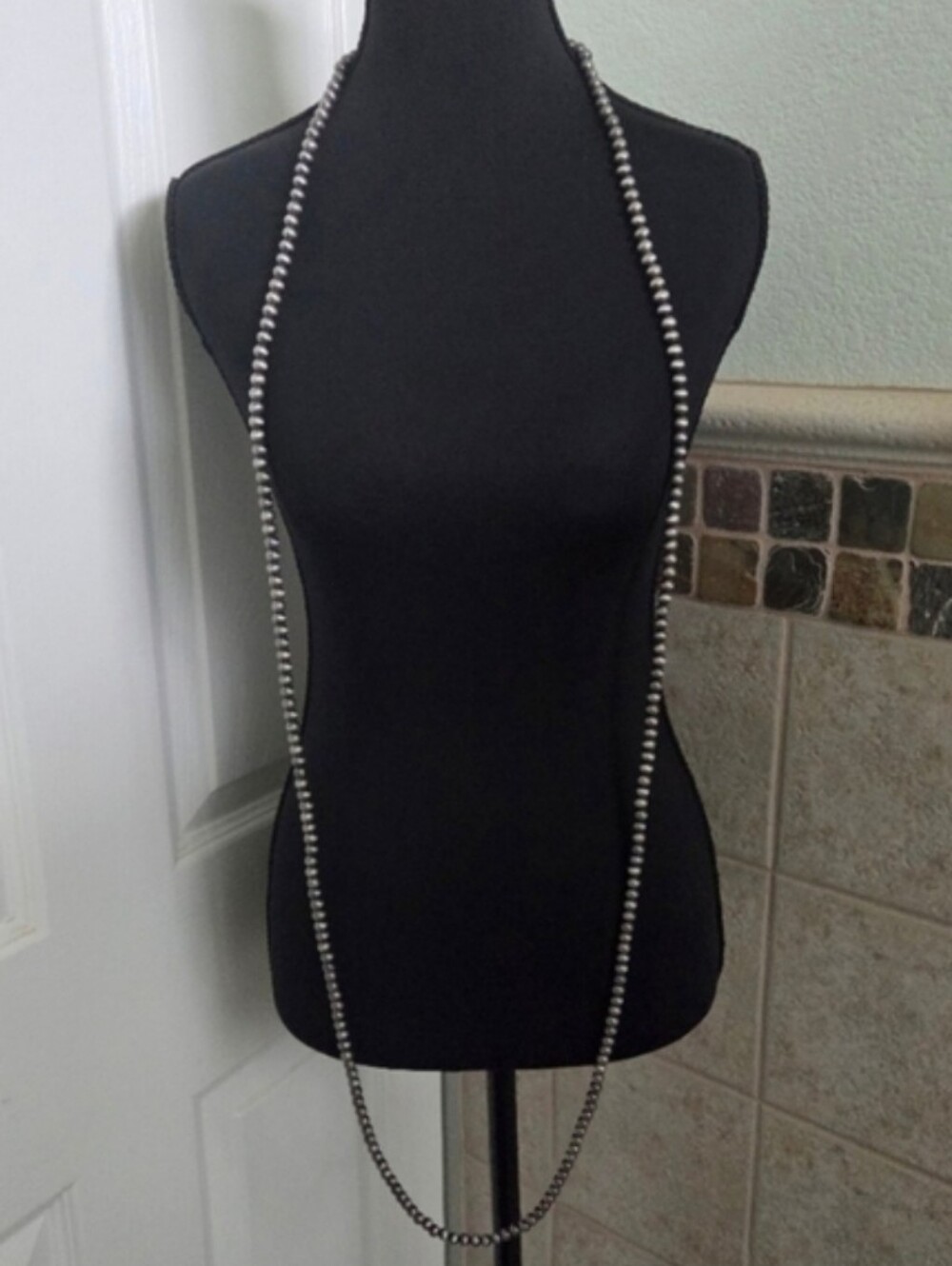 60 Inch Faux Navajo Pearl Necklace Western Boho Rodeo Cowgirl Concert Gift